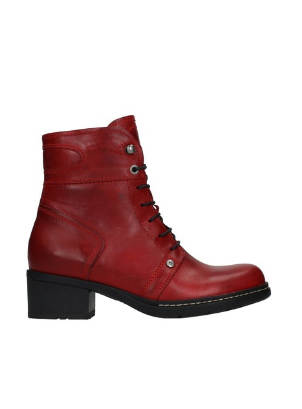 Wolky Biker Boots 01260 Red Deer red leather