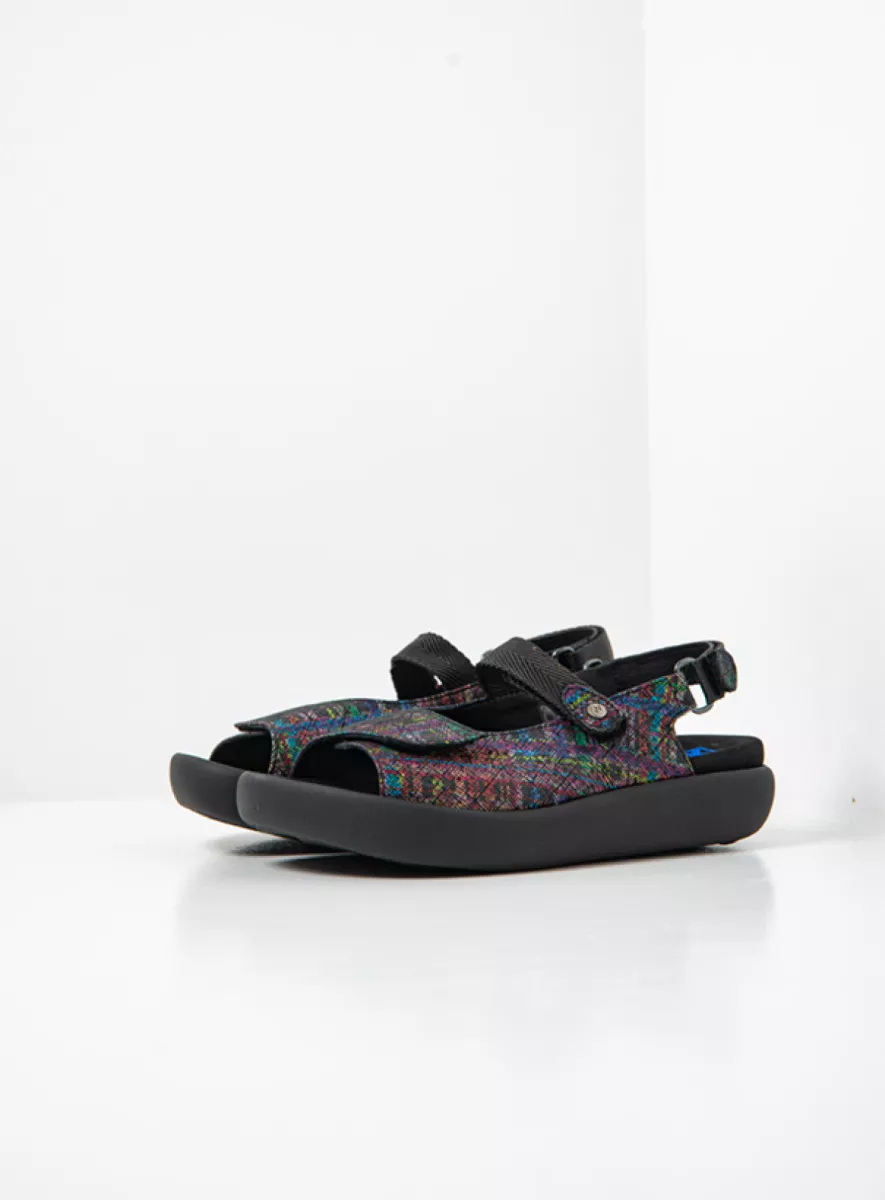 Wolky Sandals 0082378970 78970 black multi leather
