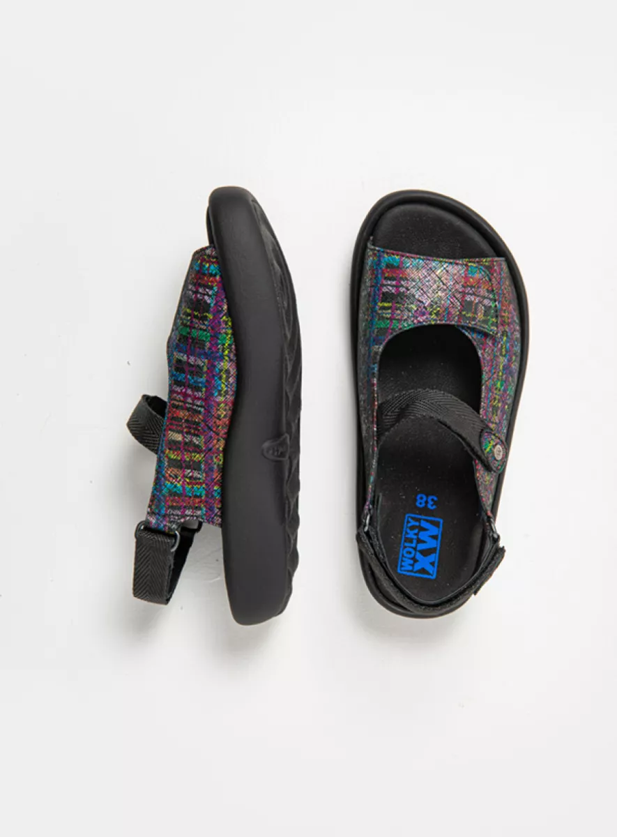 Wolky Sandals 0082378970 78970 black multi leather