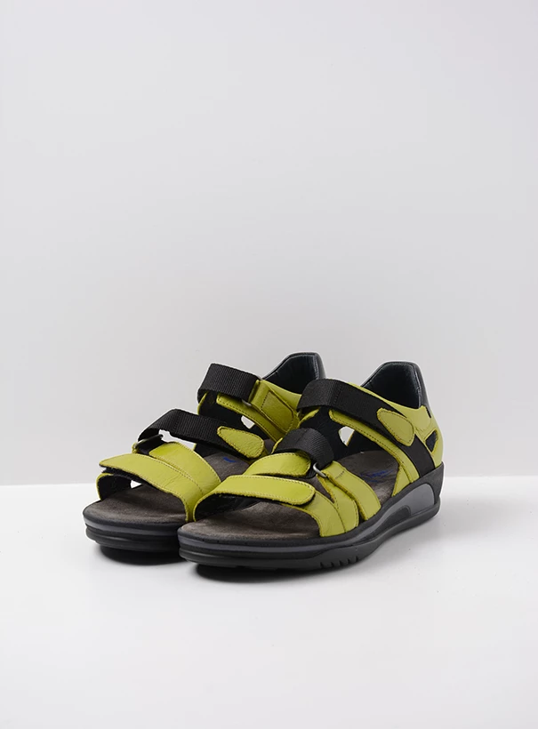 wolky sandals 01055 desh 30710 oliv green leather front