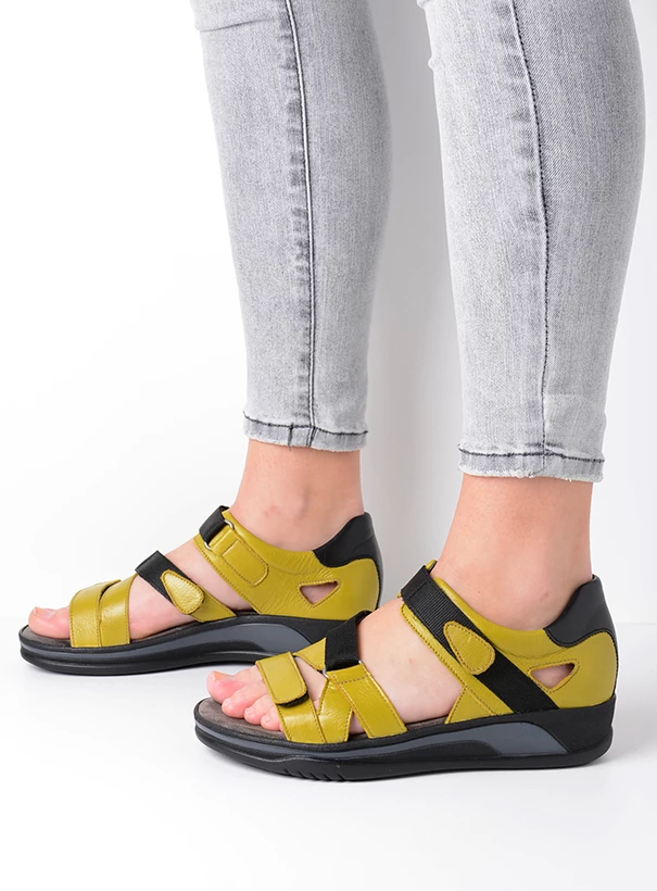 wolky sandals 01055 desh 30710 oliv green leather sfeer