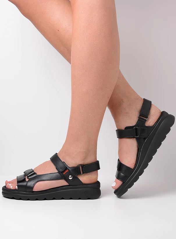 wolky sandals 01525 mile 50000 black leather detail
