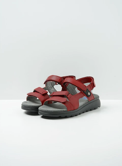 wolky sandals 01525 mile 50500 red leather front