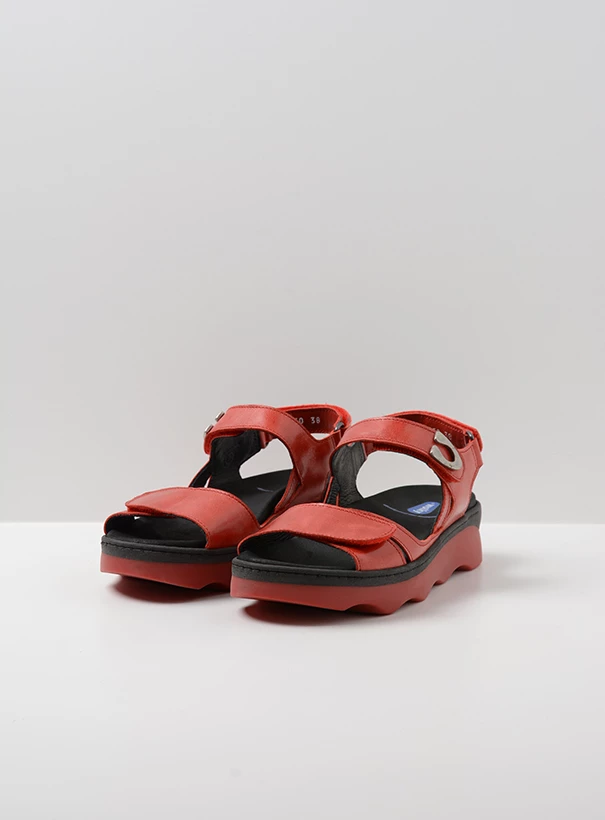 wolky sandals 02350 medusa 33500 red leather front