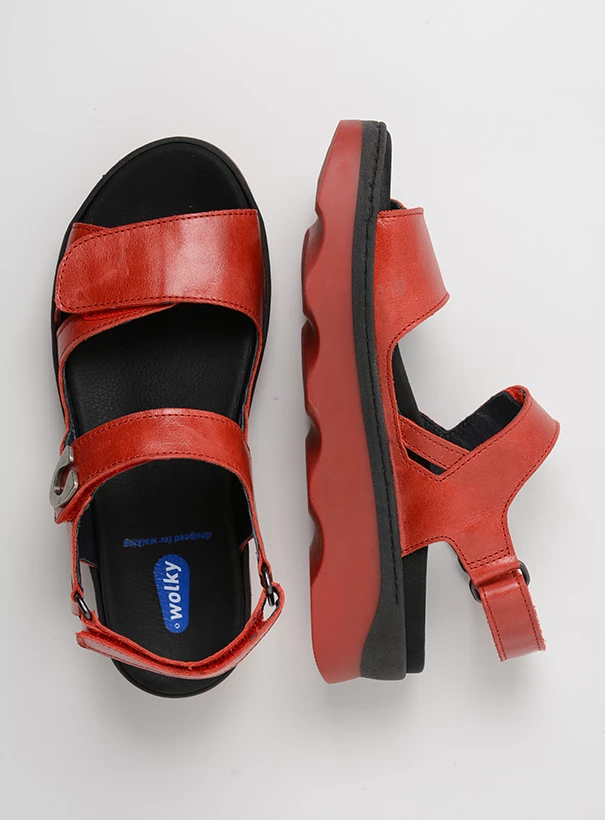 wolky sandals 02350 medusa 33500 red leather top