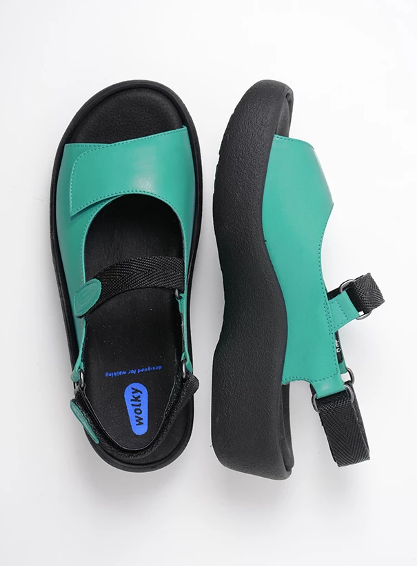 wolky sandals 03204 jewel 34760 turquoise leather top