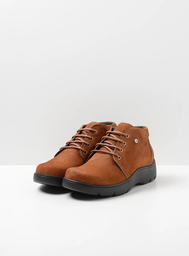 wolky high lace up shoes 03255 tarda xw wr 11430 cognac nubuck front