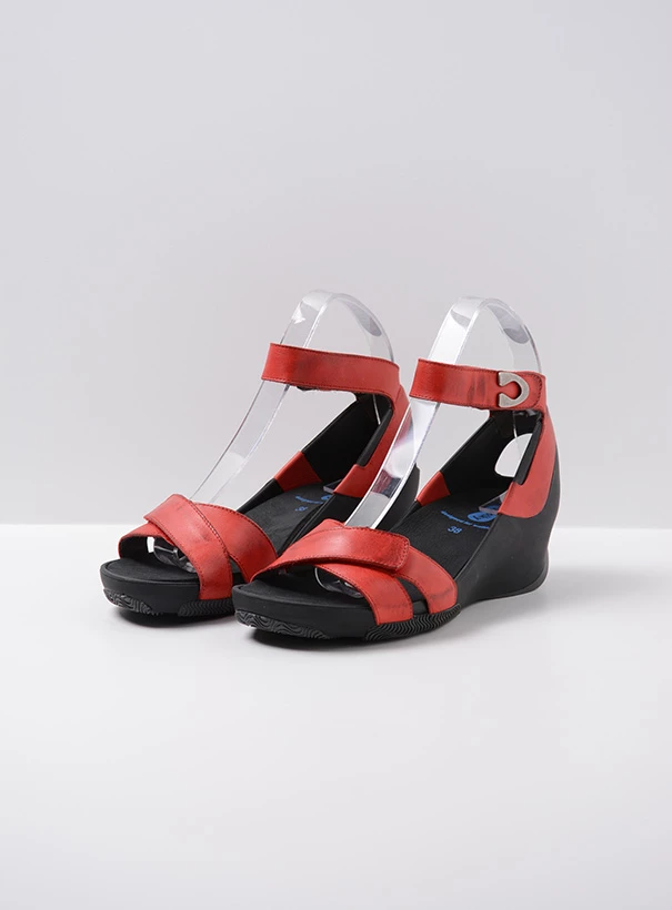wolky sandals 03776 era 20500 red leather front