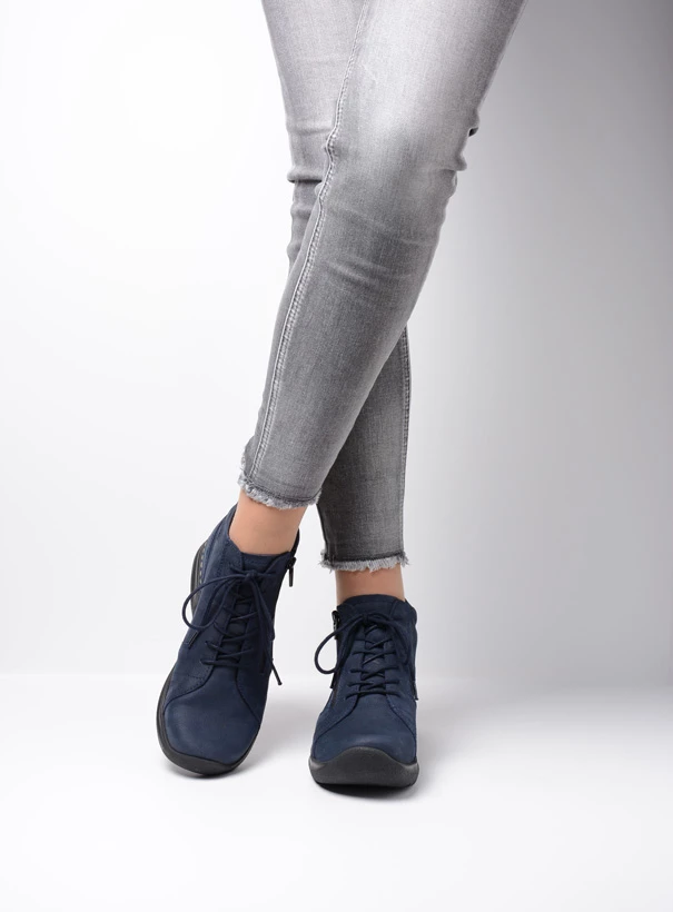 wolky high lace up shoes 06606 why 11800 blue nubuck sfeer